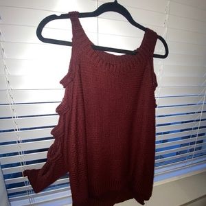 Open arm sweater